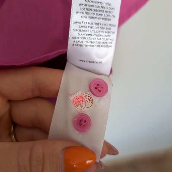 Banana Republic Casual Button Down Shirt Oversized BNWT Fuschia 100% Cotton - Picture 7 of 12